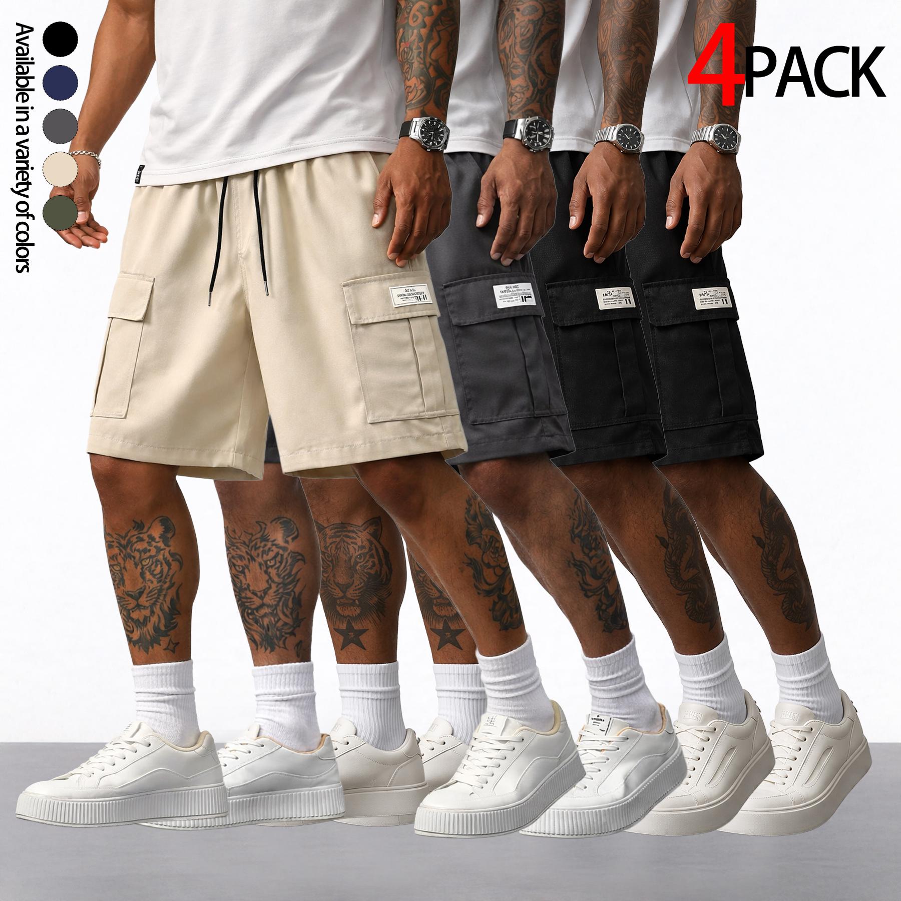 Men’s cargo shorts — heavyweight streetwear brand with multiple pockets, a loose fit that blends hip-hop urban style with practical workwear aesthetics. Suitable for everyday casual wear, fitness training, skateboarding, hiking and mountaineering, and var