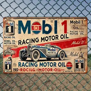 Vintage Car Oil Sign, Racing Motor Oil Sign, Metal Sign, Wall Decor for Home, Garage, Bar, Cafe, Office and Library, Vintage Garage Signs