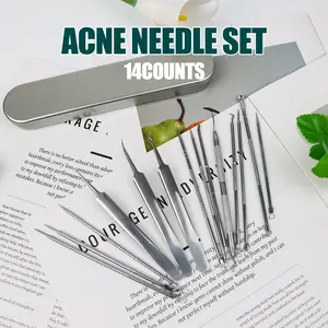 15 Counts Acne Needle Set, Multi-Functional Beauty Tool Kit for Blackhead Extraction and Acne Treatment