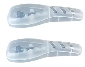 2Pcs Clear Portable Travel Men Manual Razor Protector Plastic Box Cover Container Storage Shaver Holder Protector Case Organizer Men's Electric Shaver Accessories