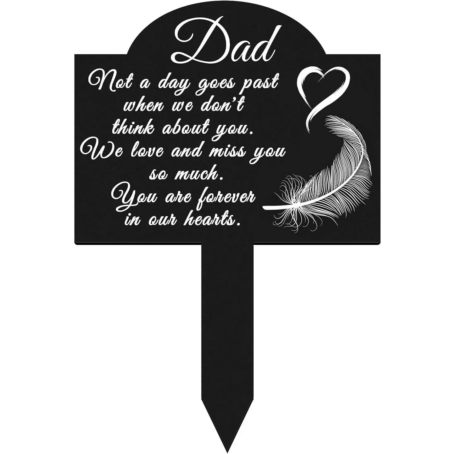 Metal Garden Stake Graves Cemetery Decorations, Cemetery Memorial Stake for Dad, Metal Yard Stake Grave Markers, Memorial Signs Marker for Dad Grave (13.8 X 7.1 Inches)