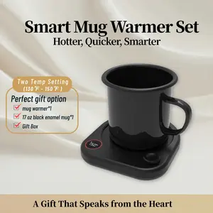 【The ideal gift】Coffee Mug Warmer Set for Tea, Milk, and Beverages with Adjustable Temperature Display — Perfect Gift for Any Occasion!