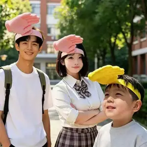 Funny Hand Gesture Sun Hat - Novelty Palm Headband, Gag Toy Gift for Children's Summer Outdoor Use