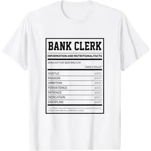 Bank Clerk Information And Nutritional Facts Bookkeeper T-Shirt