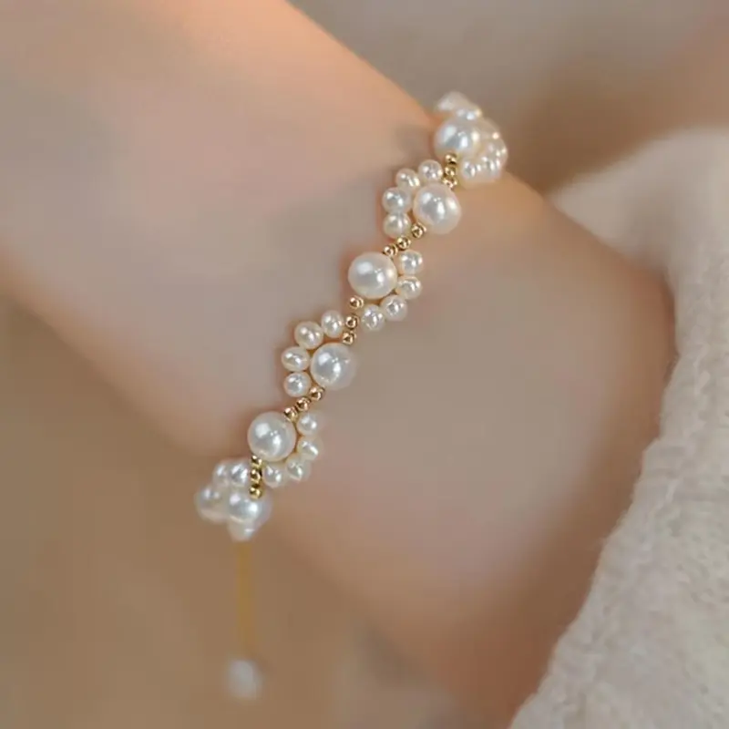 Faux Pearl Decorated Cat Paw Design High Quality Bracelet, Elegant for Women for Party, Daily Clothing Decor, Trendy All-match & Exquisite Jewelry for Birthday Gift, Fashionable Bracelet