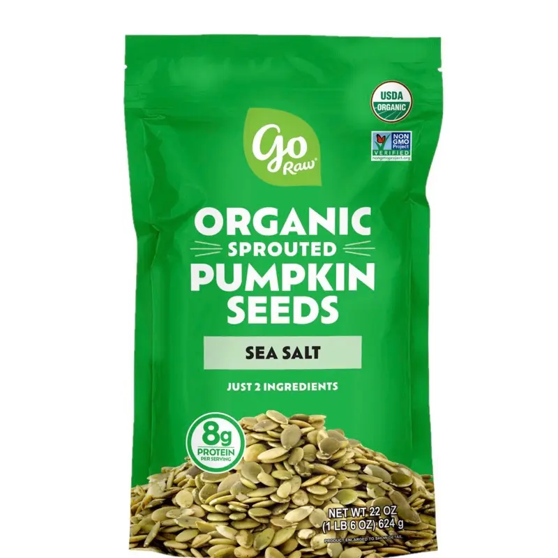 Organic Sprouted Pumpkin Seeds with Sea Salt 8g Protein per Serving 22 oz USDA Organic Non GMO Project Verified