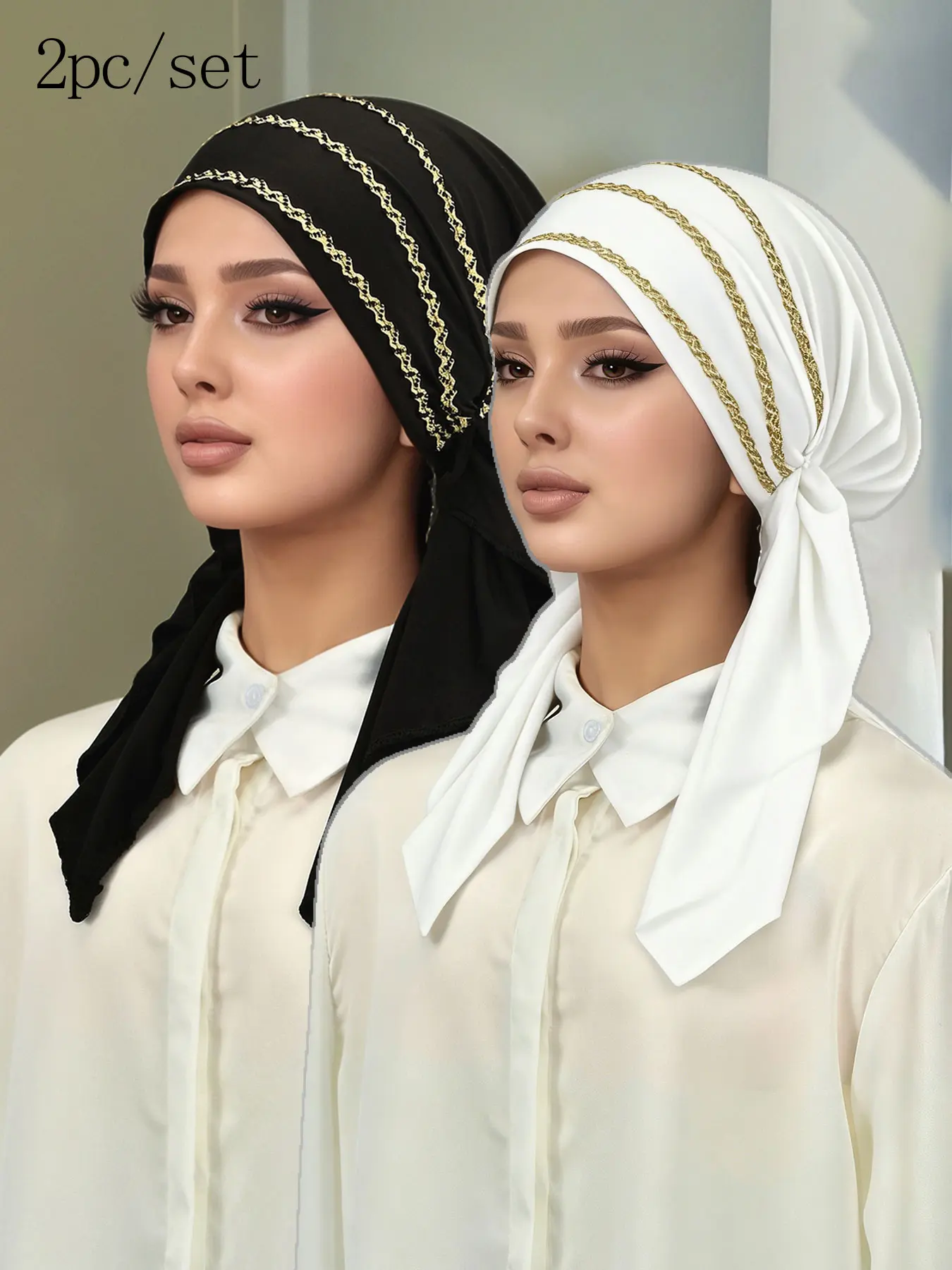 Women's Plain Hijab Scarf, Breathable Jersey Material, Elegant Long Headscarf for Outdoor Sun Protection, Modesty Turban Hijab