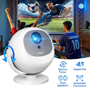 XGODY 400 ANSI 4K Portable Android Projector Native 720P/1080P WiFi6 Bluetooth 50% Zoom Electric Focus for Home Theater