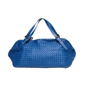 Pre-owned Bottega Veneta 【Alea】 Blue Shopping Bag Blue Lambskin Pristine