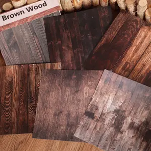 JAIIMAN 12sheets(writable paper sticker and matte sticker)Dark Wood Craft Landscape Large Size Self-adhesive Decorative Sticker, Arts Vintage Decals for Background Pad, Scrapbooking Supplies, Craft Enthusiasts, Scrapbooking Supplies, Adhesive Stickers