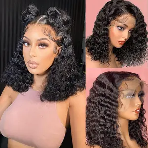 African American Curly Wig Human Hair, Big Lace Front Realistic Scalp Wig, Easy Wear Women's Hairpiece, Fits All Head Shapes