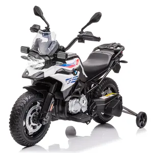 GARVEE 12V Licensed BMW Motorcycle Ride-On Toy with Training Wheels, Dual Motor, Spring Suspension, High/Low Speed, LED Lights, Music, USB - Perfect Gift for Young Riders