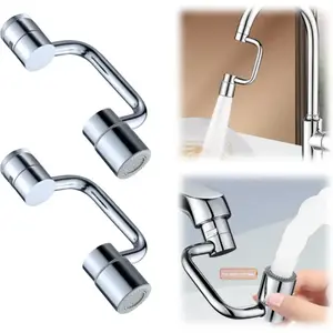 1440° Rotatable Faucet Aerator Extension for Toddlers, Dual Sprayer Mode Bathroom & Kitchen Faucet Attachment, Tap Head Replacement for Smart Face Washing aerator extender swivel