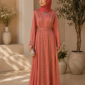 #59 Dubai luxury 1-piece abaya with matching hijab and belt