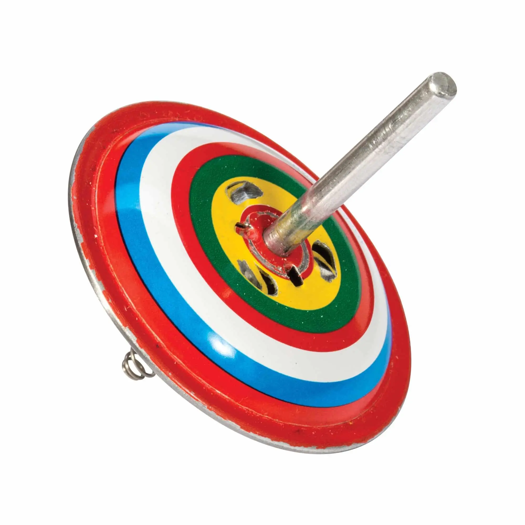 Schylling Bouncing Tin Top – Classic Spinning Toy for Kids, Fun Party Favor & Skill Game, Colorful Jumping Tin Top