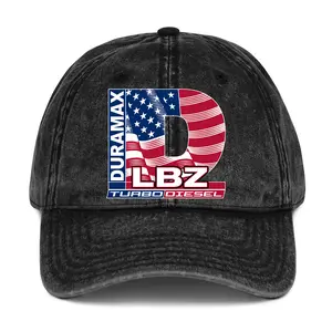 Duramax LBZ Turbo Diesel Hat American Flag Wash & Classic Baseball Hat, Streetwear for Duramax Fan, Diesel Truck Outfit, Full Color