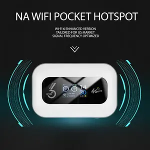 US 4G LTE WiFi6 Portable Hotspot with SIM Card Required and LED Digital Display Providing Fast Internet Up to 286Mbps and Multi Device Connectivity Ideal for Travel and Outdoor Adventures Road Trips College Use and Remote Work
