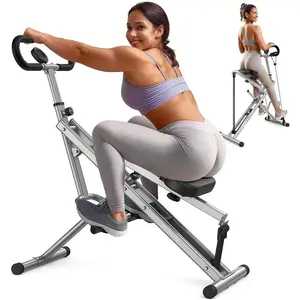 Squat Machine for Home,Ride & Rowing Machine for Glutes Butt Thighs,Ab Back/Leg Press,Foldable & Easy Setup Exercise Equipment w/Adjustable Resistance,350lbs Capacity