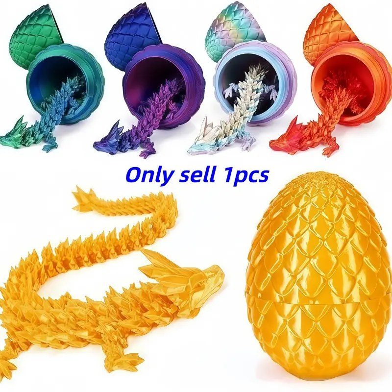 3D Printed Chinese Dragon with Hinged Joints, Vibrant Colors, Realistic Scales, Collectible Toy, Home Decor, Animal Decorations, Christmas and Halloween Gift, Desktop Figurine, Decorative Figurines, Decorative Home Ornament