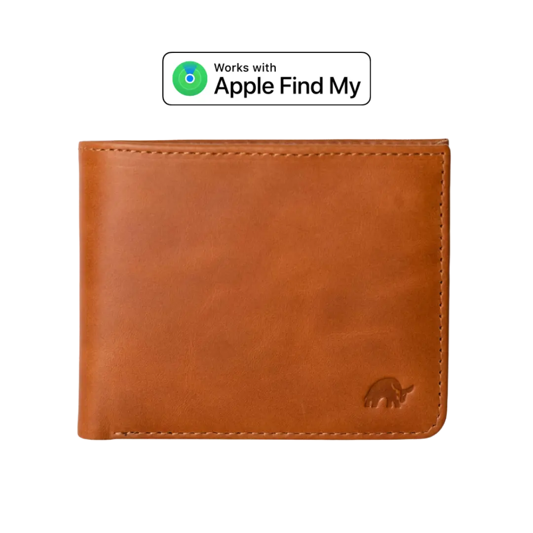 Leather Nav Bifold Wallet - SIENNA
