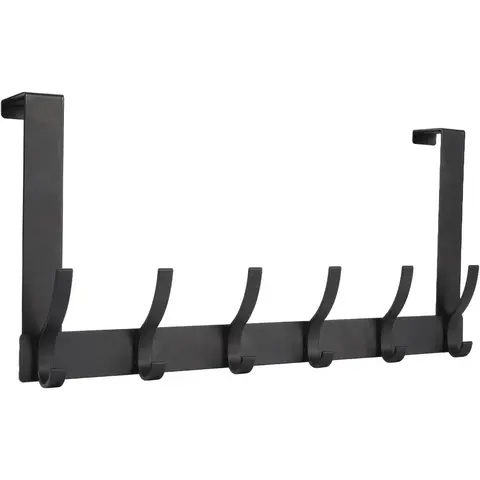 Punch-free Wall Mounted Hook, 1 Count Punch Free Door Back Hanging Hook, Over the Door Hook, Multifunctional Hook for Clothes, Hat, Backpack, Home Organizer for Bathroom, Bedroom, Bathroom Organizers, Bathroom Accessories Organizer, Wall Hooks