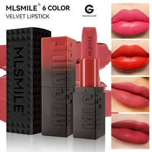 MLSMILE 6 Color Velvet Lipstick - Hydrating Matte Finish, Highly Pigmented, Comfortable Wear, Lightweight, Long Lasting, Ideal for Daily Looks Dates & Parties Gloss Lipgloss