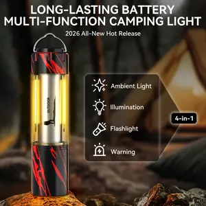 Rechargeable 4-in-1 Camping Flashlight with Six Modes, Super Bright High Lumen Zoom Beam, Portable Outdoor Light with Hook, USB Rechargeable, Lightweight and Durable, Suitable for Camping, Hiking, Emergencies