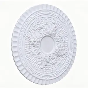 FixtureDisplays Gypsum Ceiling Rose Medallion, 23.62 Inch Diameter, 1.18 Inch Thick, French Court Style, High-Density Natural Gypsum, Elegant Vintage Ceiling Decoration 22238