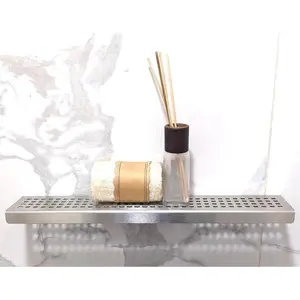 12 Inch Brushed Stainless Steel Wall-Mounted Small Shower Shelf