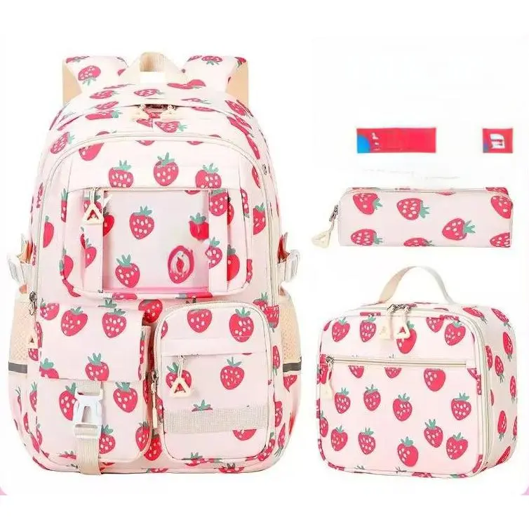 Kids' 3-in-1 School Backpack Set, Lightweight Waterproof Polyester Bag for Elementary School with Matching Lunch Box and Pencil Case, 3-In-1 Set, Boy, All Ages, Keeps Food Fresh, Student Backpack, Unisex, Daily Use, No Wheels