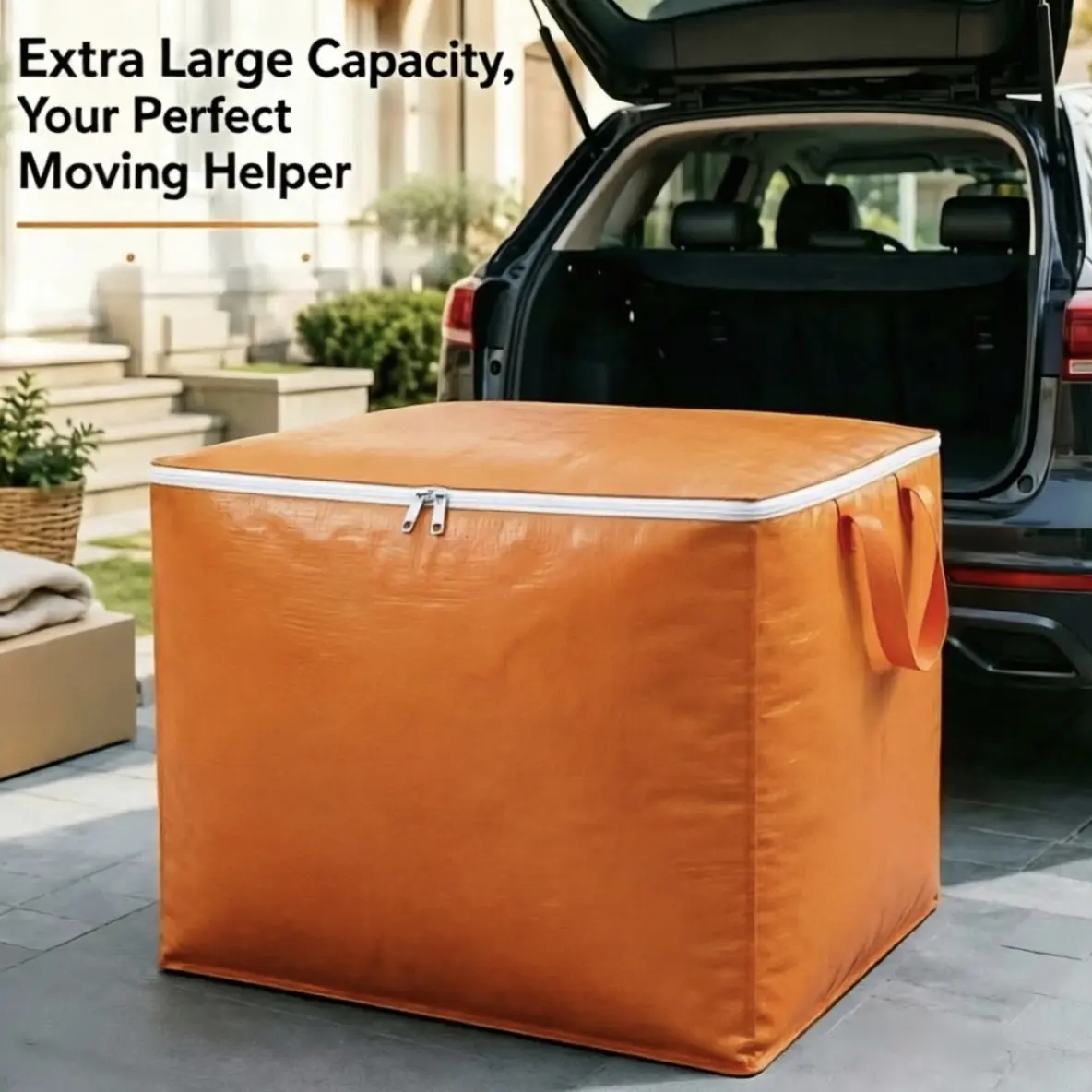 400L Extra Large Storage Bag with Handles, Heavy Duty Moving Bags for Clothes, Blankets & Bedding, Space Saving Organizer for Closet, Dorm, Home Organization
