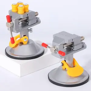 Portable Table Clamp, Mini Suction Cup Table Clamp with 360° Rotatable Base, Universal Home Clamp for Woodworking & Metalworking