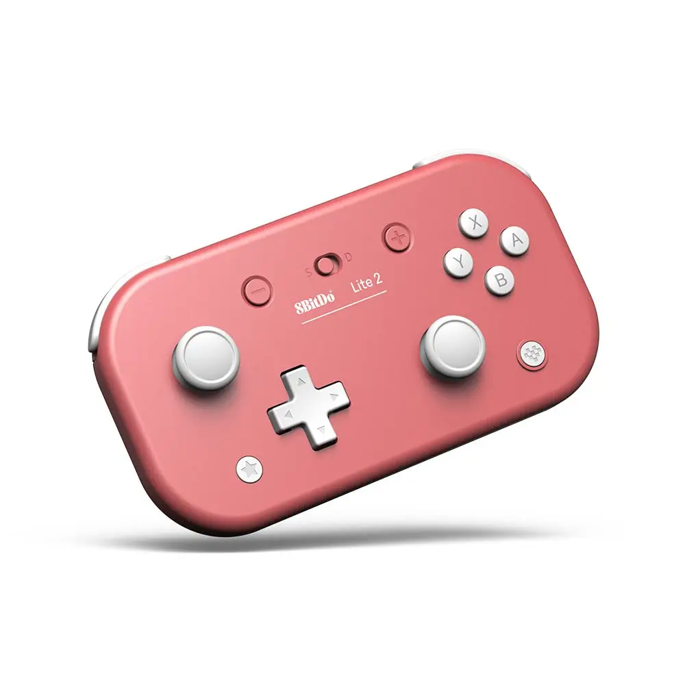 8Bitdo Lite 2 Bluetooth Wireless Controller - Pink Gaming Accessory with Turbo Function, Includes Charging Cable, Compatible with Switch, Android Device, and Raspberry Pi, Accessories