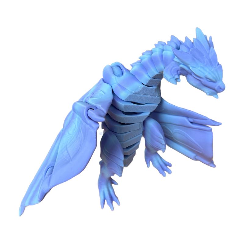 Shadow Wing Dragon Articulated 3D Creature with Giant Wings, Shimmering Lavender Glow & Elegant Horns - Ideal for Fantasy Fans and Collectors