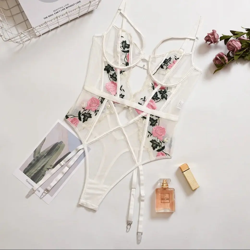 Hidden Treasures Lingerie lingerie one piece with garter straps attached Underwear Womenswear  Comfortable