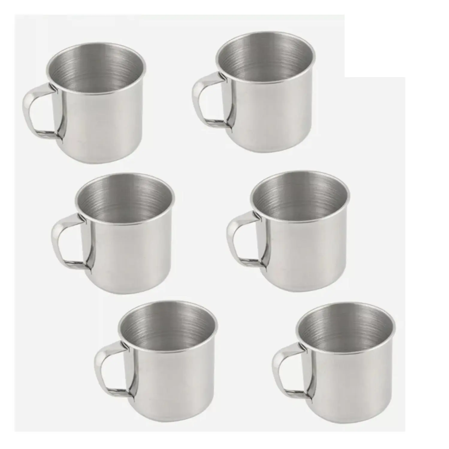6 Pack Stainless Steel Coffee Soup Mug Tumbler Camping Mug Cup 12oz