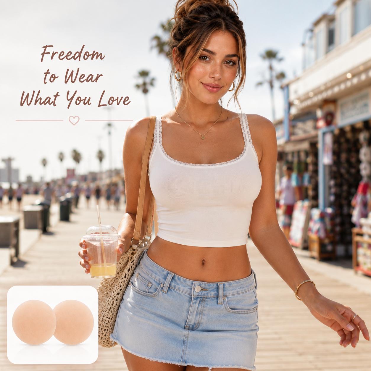 Nipple Covers Reusable Silicone Nipple Covers - Invisible, Seamless, Adhesive Pasties for Women-Reusable, Sticky Breast
