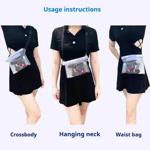 4-pack outdoor beach waterproof phone bag with three-layer sealed PVC storage, waterproof waist bag for snorkeling, swimming, and outdoor rain protection, suitable for men and women for rafting and diving
