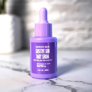 Genuve Skin Sensitive Skin Daily Serum – Hydrating, Calming & Repair Night Serum with Rosehip Oil Jojoba Oil Vitamin E for Sensitive Dry Redness Prone Skin