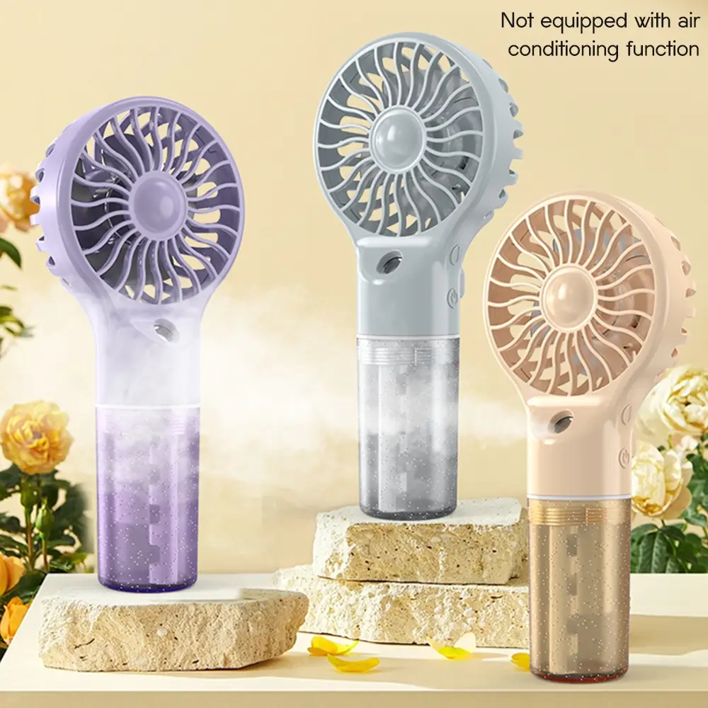 Portable Handheld Fan, USB Rechargeable Electric Fan with Spray Function, Handheld Cooling Fan, Household Appliances for Home Office