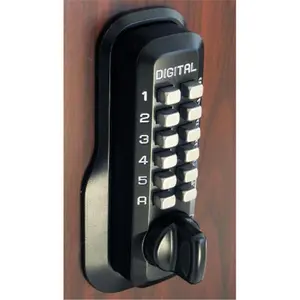212 MAIN Lockey M-210-JB-EZ Mechanical Keyless Deadbolt - Ez Mount Plate, Jet Black Door Entry Security Lock with Electronic Keypad & Keyless Access