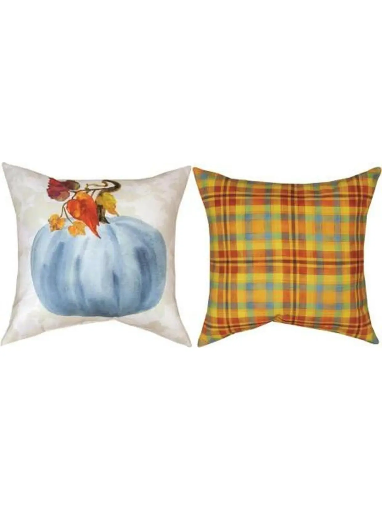 Manual Woodworkers & Weavers SLWGTH Plaid Reversible Decorative Pillow, 18 x 18 in