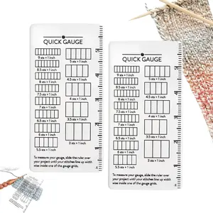 2pcs Quick Measurement Ruler, Knitting and Crochet Measuring Tool, No Counting Needed, Easy Needle Size Measurement, Grid Measurement