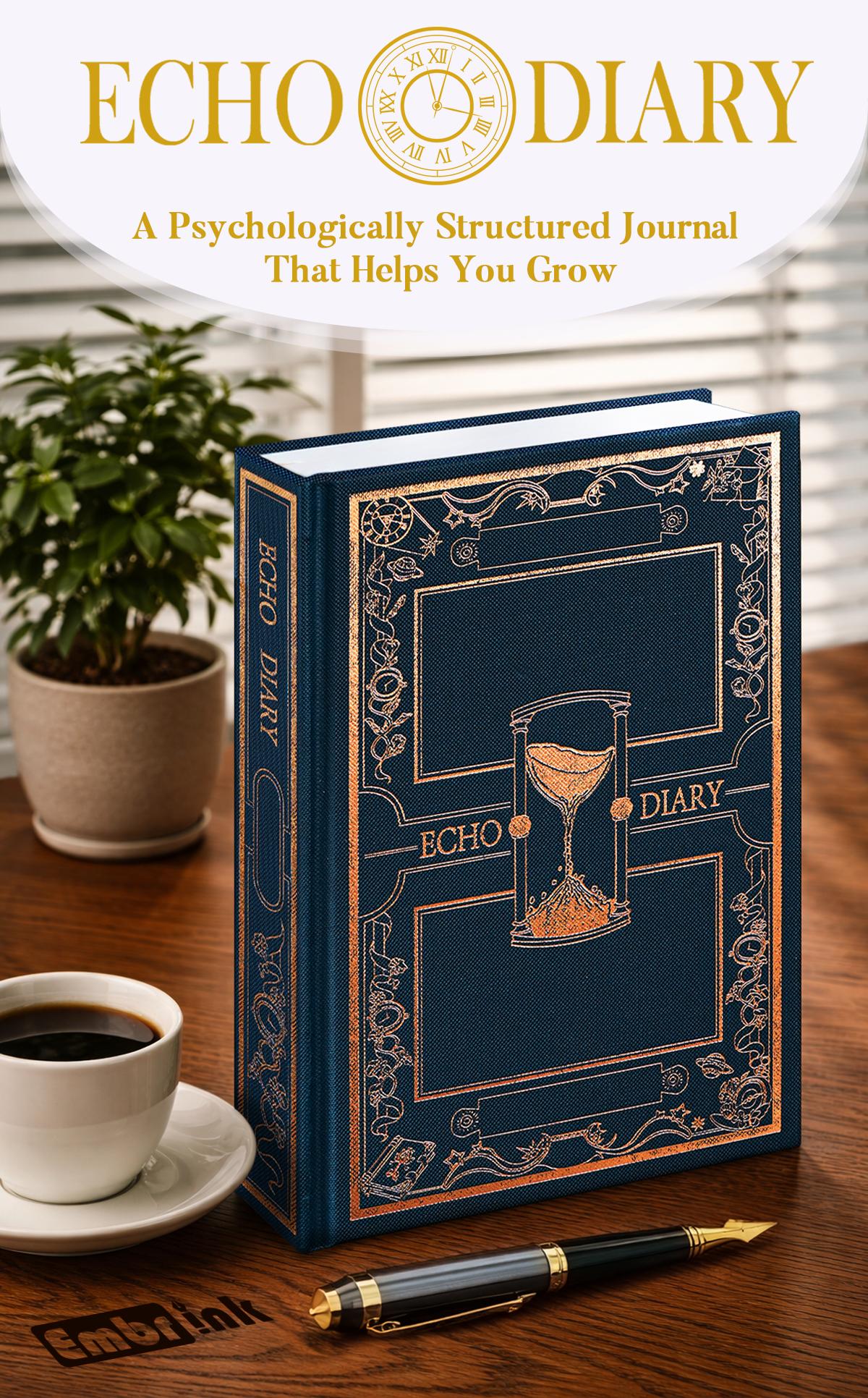 Echo Diary Guided Reflection Journal GTD Planner Hardcover Memory Book Smyth Sewn Lay Flat Notebook with Oxford Paper Scratch Off Weekly Challenges Moire Gift Box Self Growth Journal Daily Writing Diary Time Capsule Journal for Women and Men