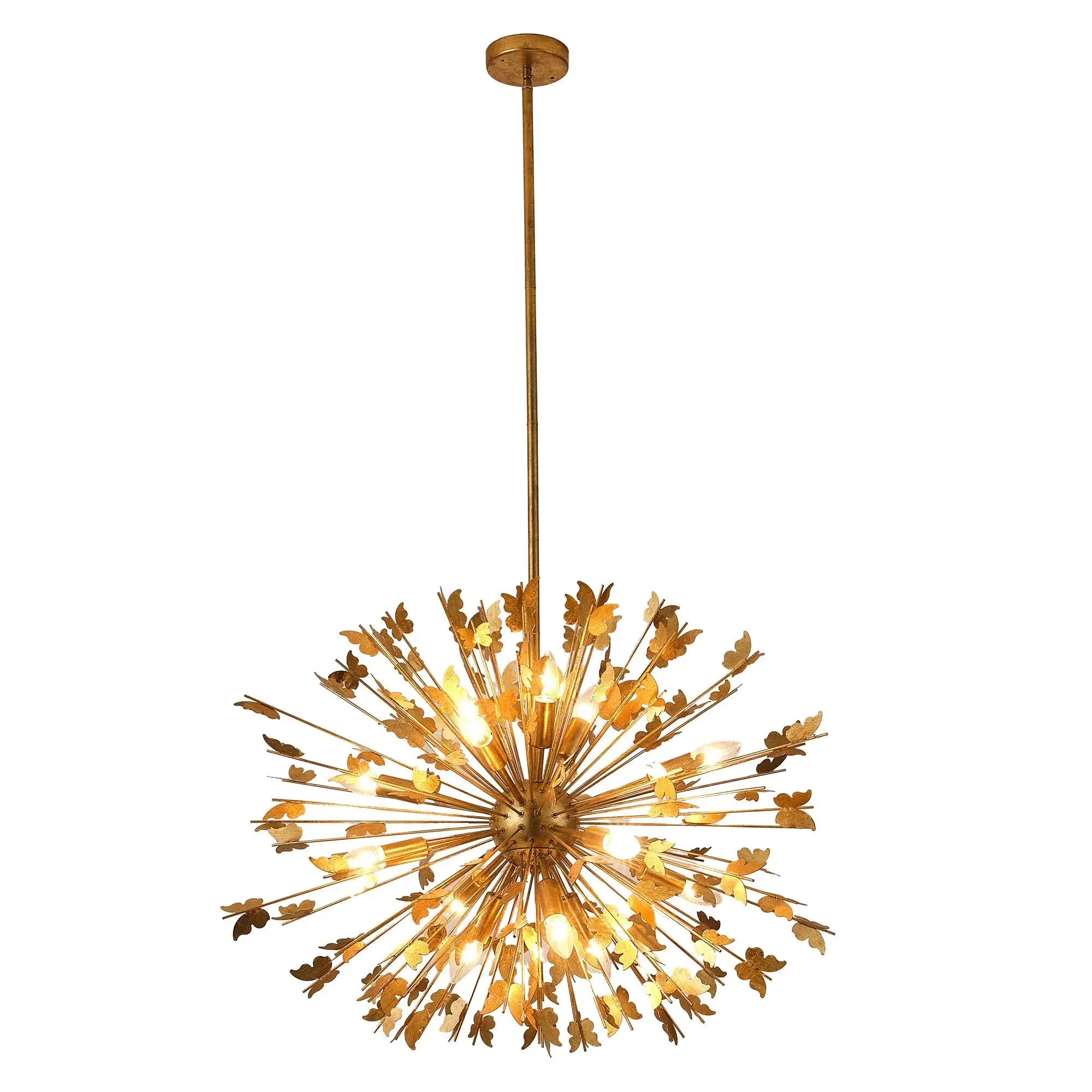 Lydia 35 Inch 14-Light Gold Chandelier | Modern Luxury Golden Ceiling Light Fixture for Living Room Dining Room Foyer