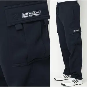 Men's Heavyweight Cargo Sweatpants 6 Pockets Casual Fleece Pants Hip Hop Sweatpants Casual Black Charcoal White Red Royal Gray Navy(Sheet)