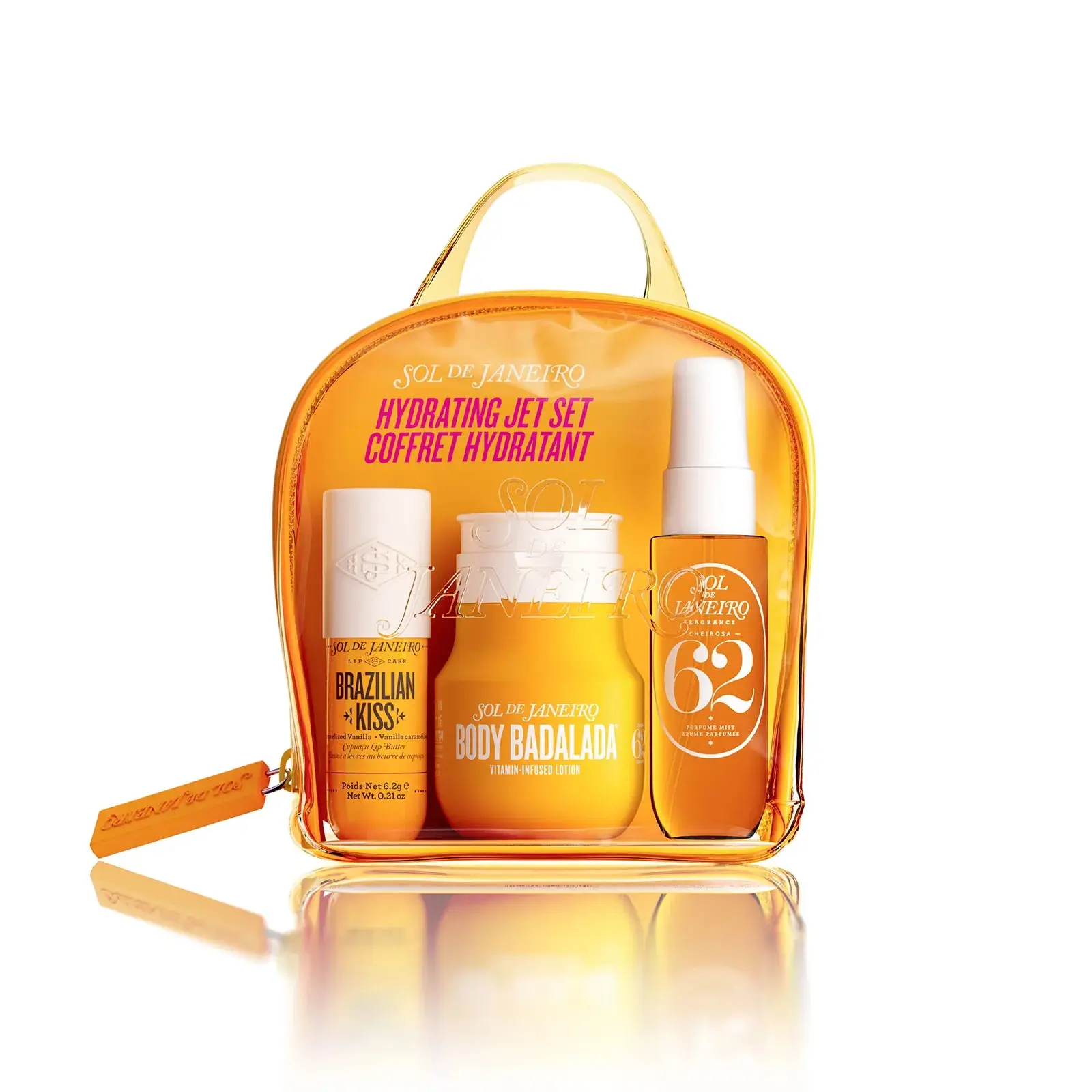 Sol de Janeiro Hydrating Jet Set | A Travel Friendly Body Care Trio With Lotion, Lip Butter And Cheirosa 62 Mist To Hydrate, Nourish And Scent Skin Wherever You Go With Notes Of Pistachio, Salted Caramel, And Vanilla