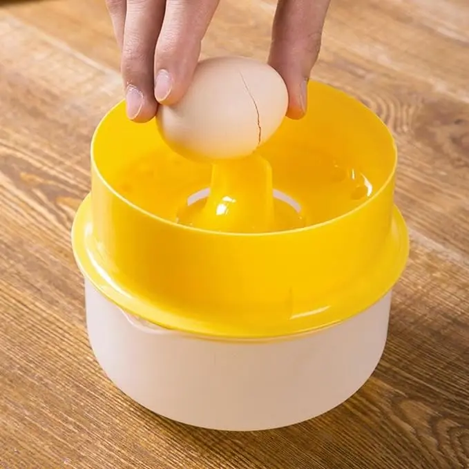 Large Capacity Egg Separator with Storage Bowl, Food Grade Plastic Egg White Separator Egg Divider Egg Extractor Egg Yolk Filter Egg Sieve
