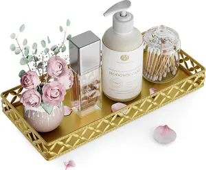 Bathroom Vanity Tray for Counter Organizer - 11 Inch Small Decorative Tray  Rectangle Countertop Tray for Perfume Makeup
