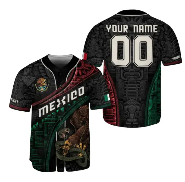 Mexico Baseball Jersey Custom Name & Number Aztec Eagle National Shirt
